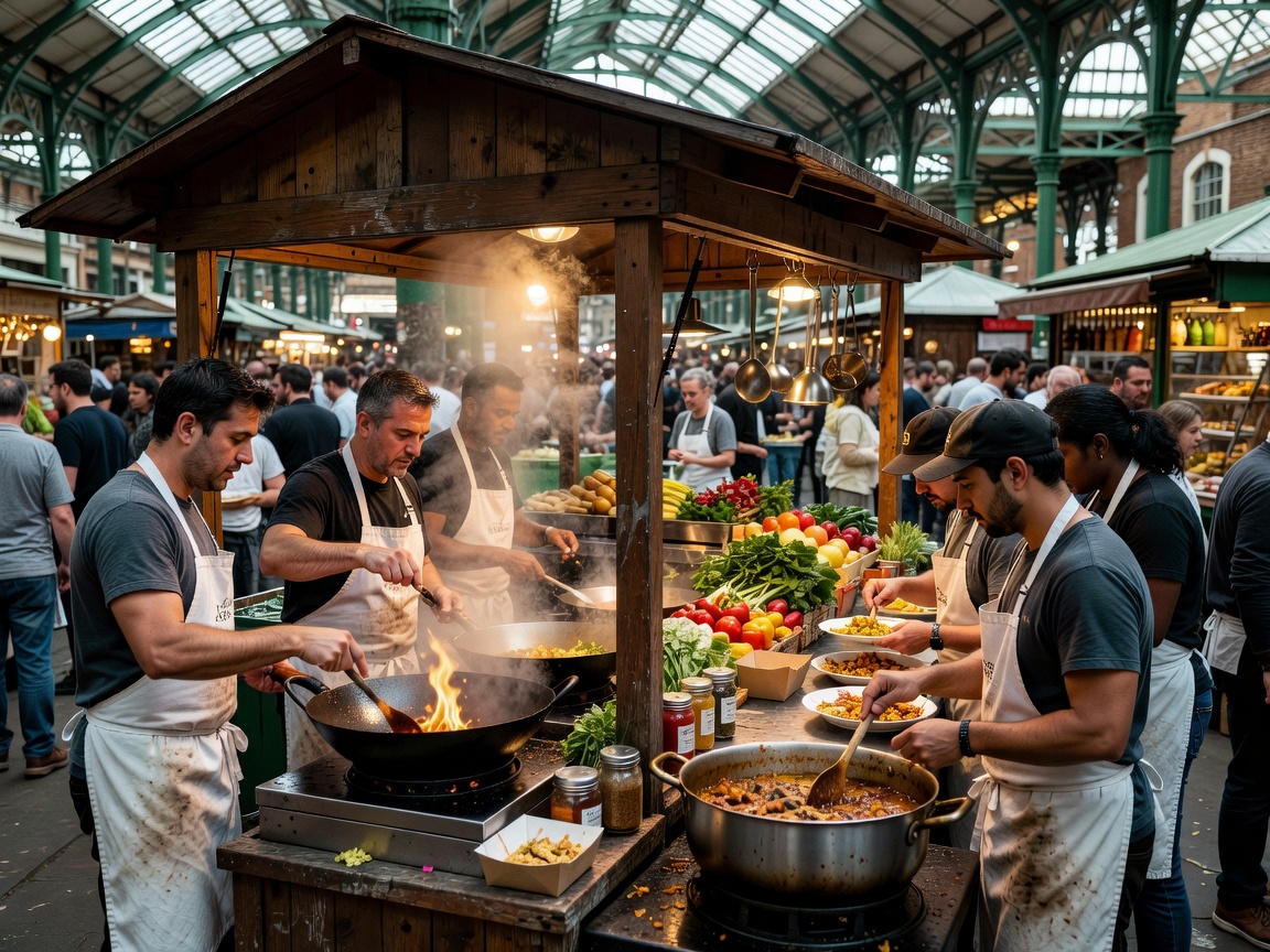 Street food kitchen at Borough Market